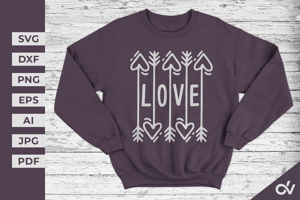Love T-shirt - Valentines SVG example image 1