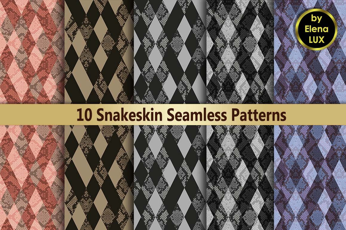 Snakeskin Seamless Patterns Set example image 1