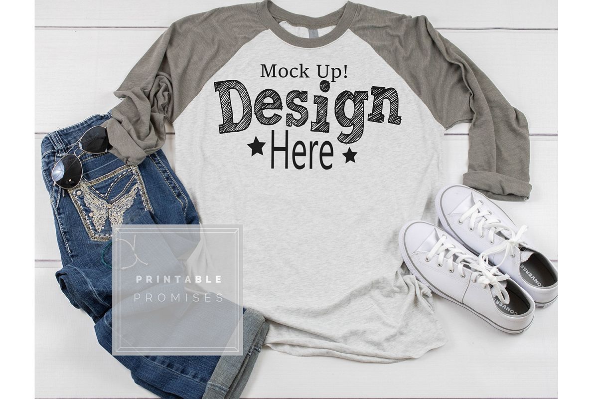 Download Next Level 6051 Vintage Grey Raglan Mockup shirt Mockup ...