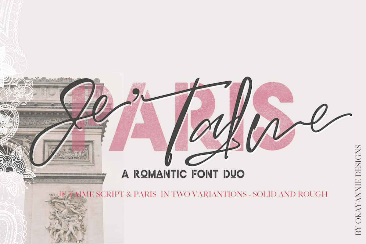 PARIS, Je T'aime Font Duo example image 1