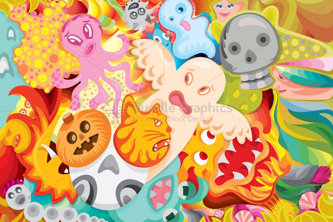 Ghost Jungle - Illustrative Vector Background example image 1