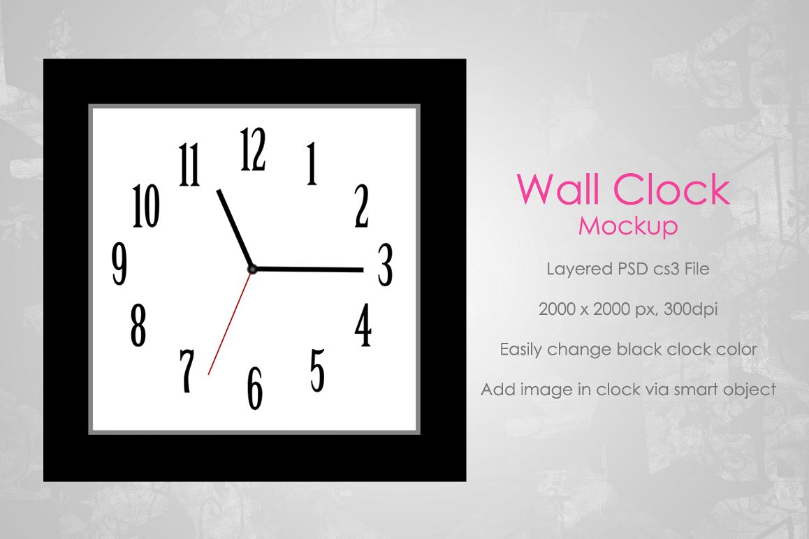Wall Clock Mockup (Square) example image 1