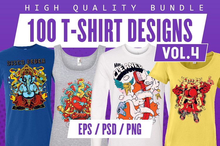 100 T-shirt Designs Vol 4 example image 1