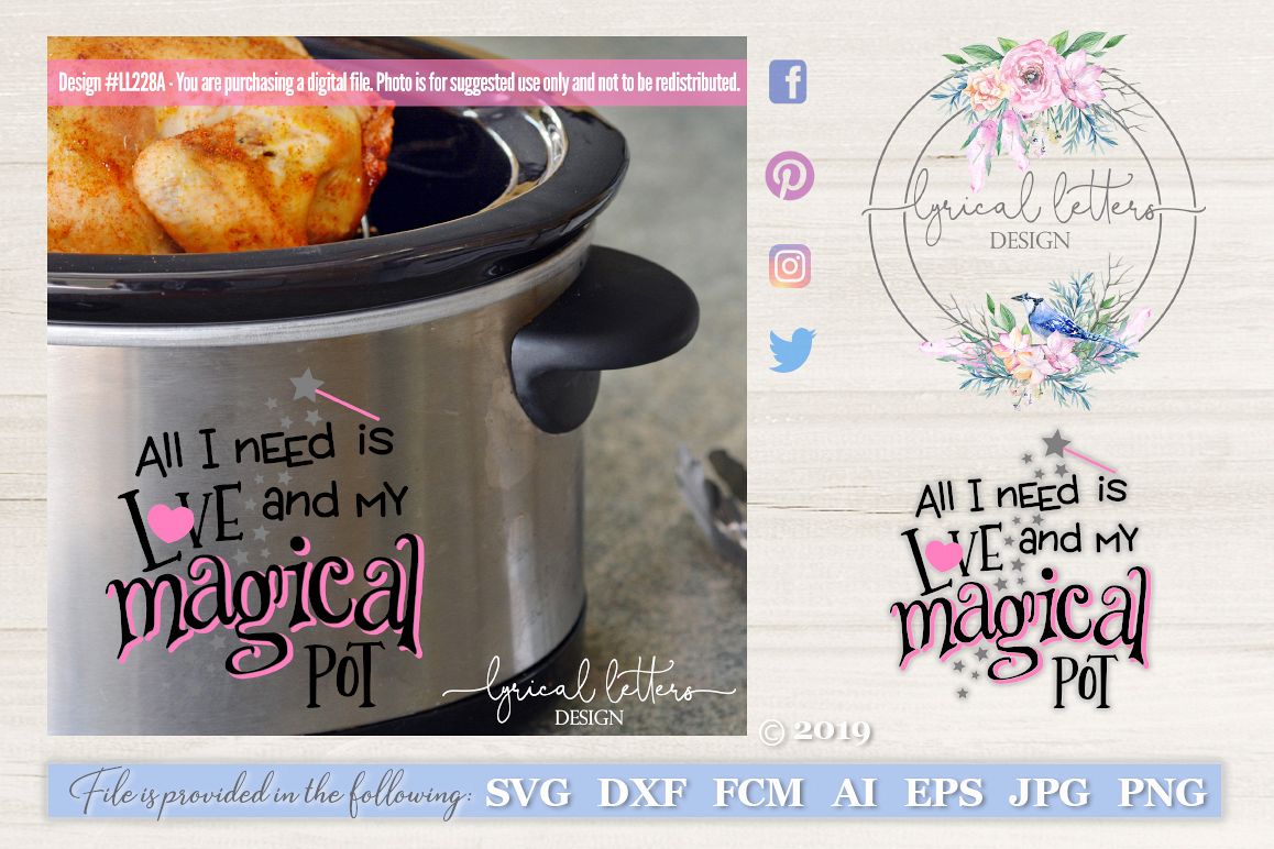 Slow Cooker Pressure Cooker All I Need is Love SVG LL228A example image 1