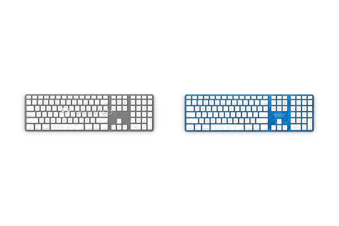 Apple Wired Keyboard 2003 Skin Mockup Template example image 1