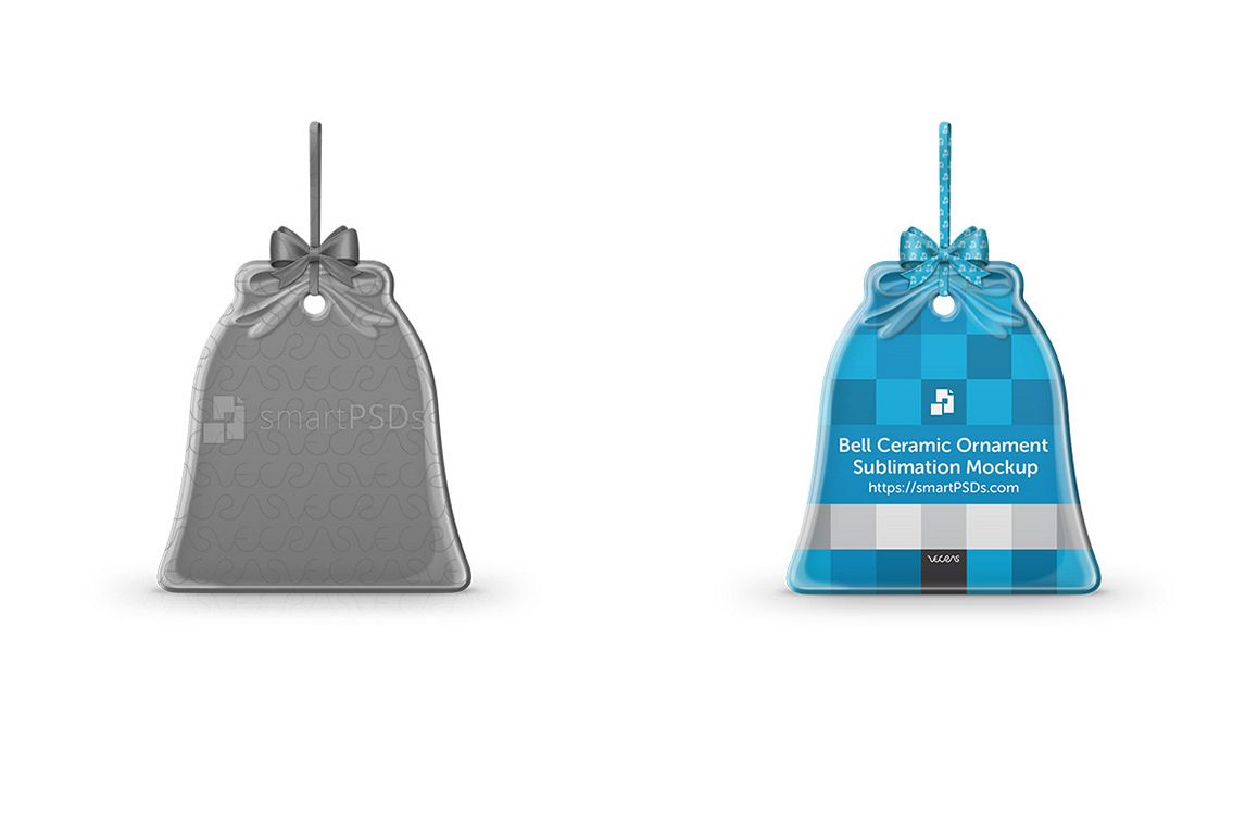 Bell Shape Ceramic Ornament Sublimation Design Mockup example image 1