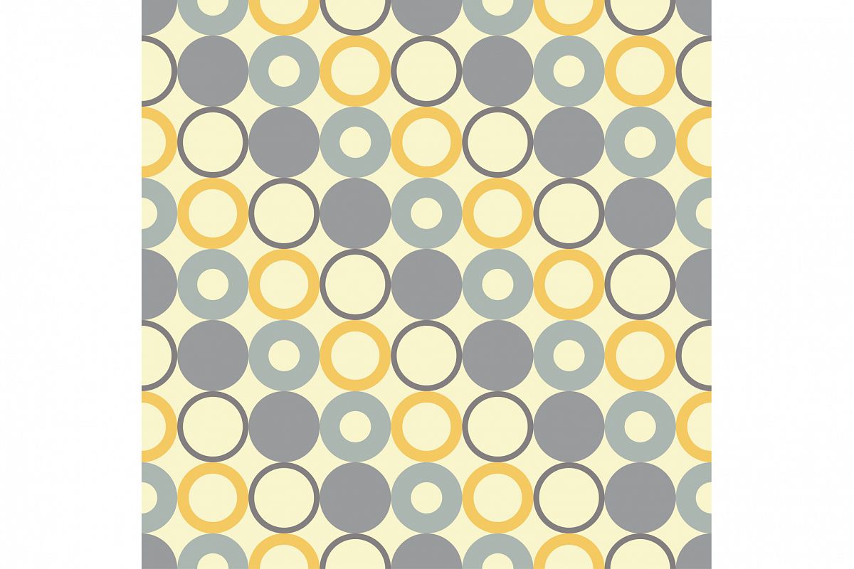 Seamless vector decorative background with circles, rings and polka dots. Print. Cloth design, wallpaper. example image 1