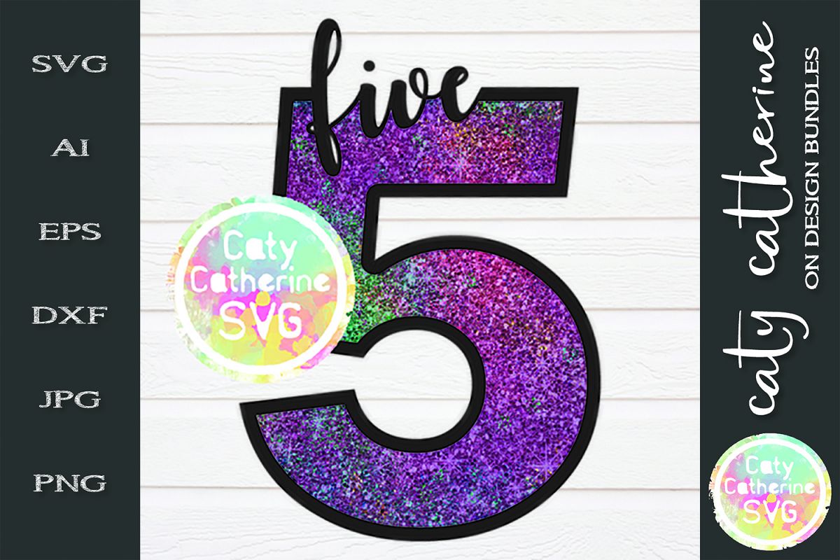 5 Five Years Old Birthday SVG Cut File example image 1