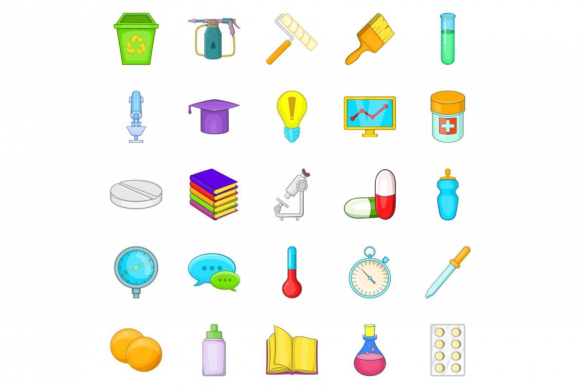 Experience icons set, cartoon style example image 1