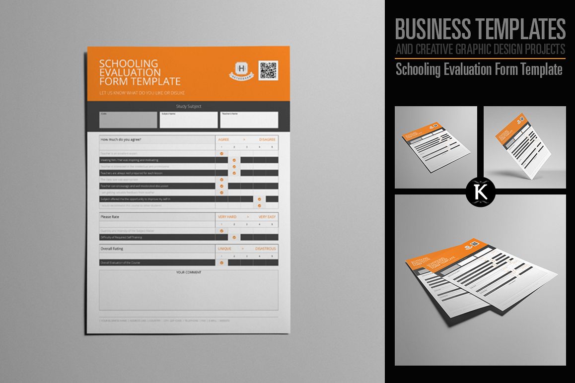 Schooling Evaluation Form Template example image 1