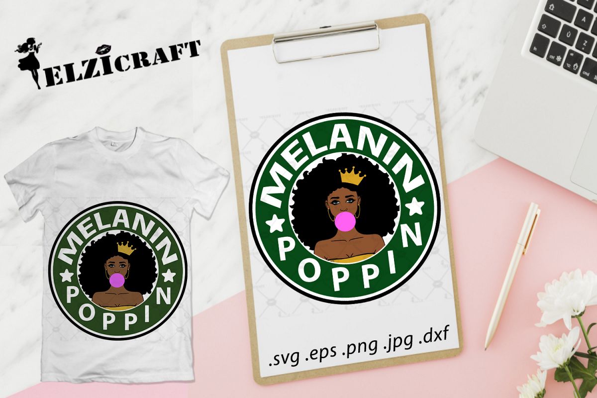 Download Melanin Poppin' Afro Woman SVG Cut File (273355) | SVGs ...