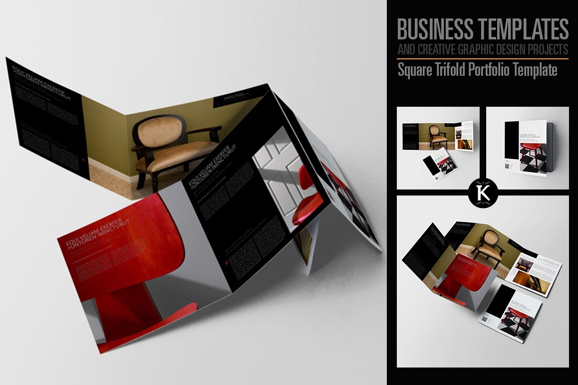 Square Trifold Portfolio Template example image 1