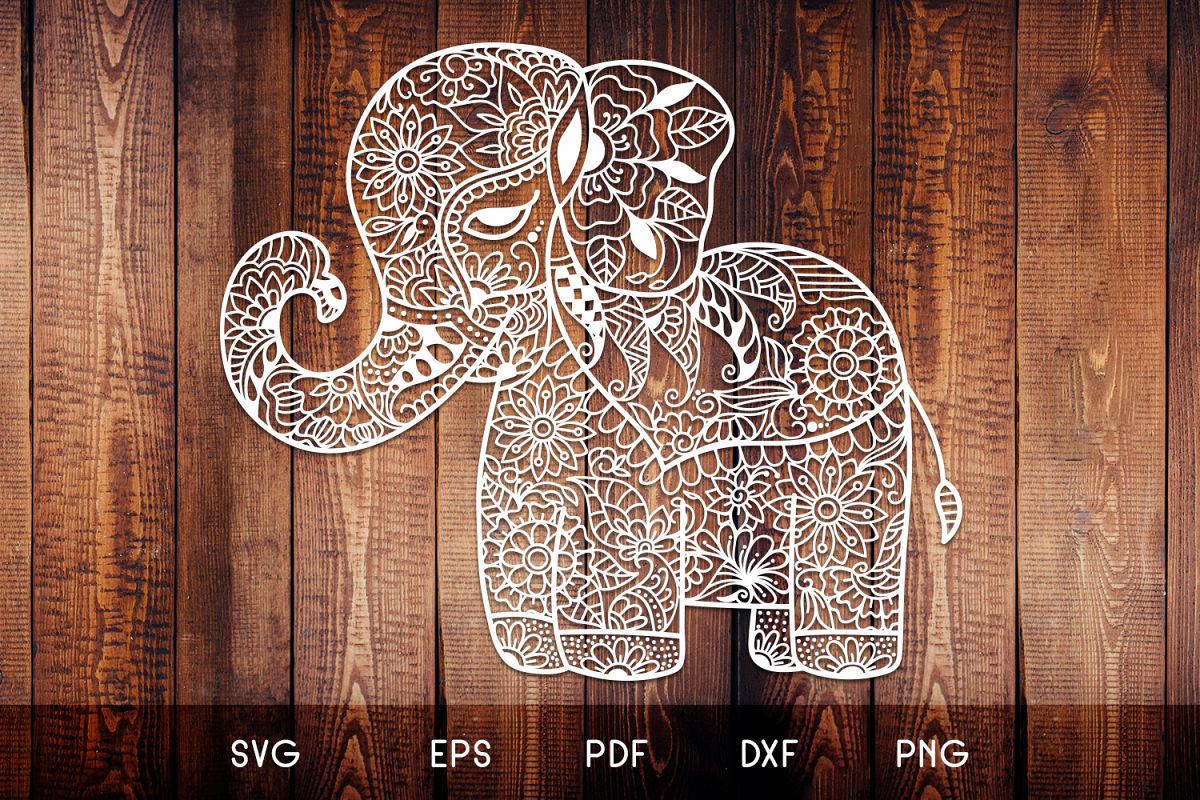 Baby Elephant SVG - Floral Mandala Elephant SVG (474687) | SVGs