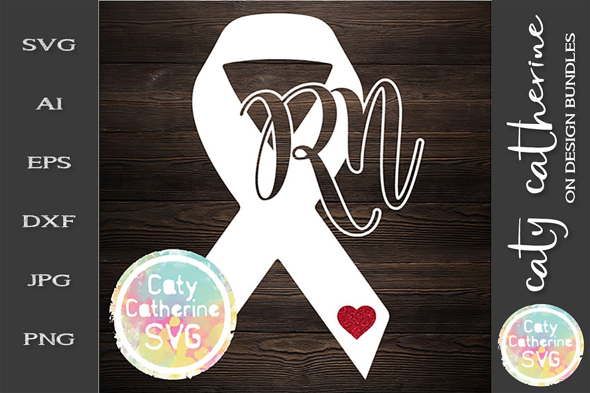 RN Nurse Ribbon SVG Cut File Nurses Week example image 1