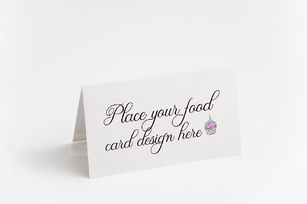 Blank food Card Mock up photo Table number guest tag mockup example image 1