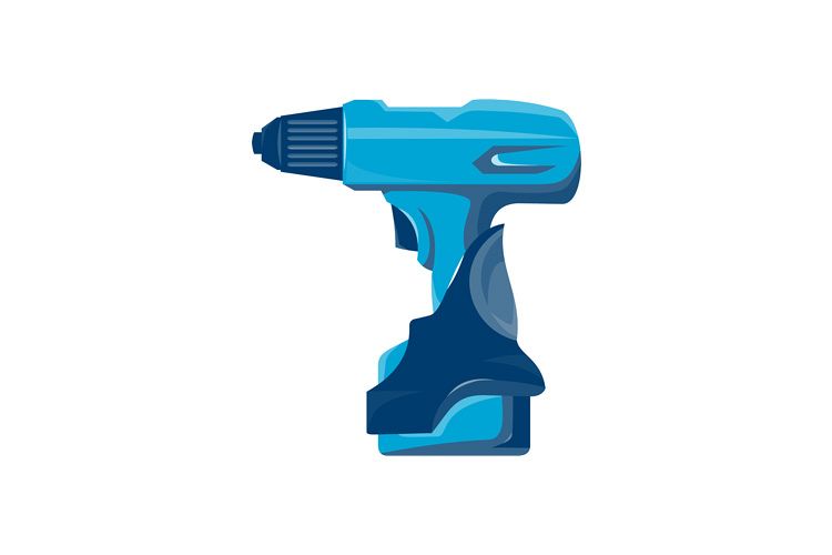 cordless drill side view retro example image 1