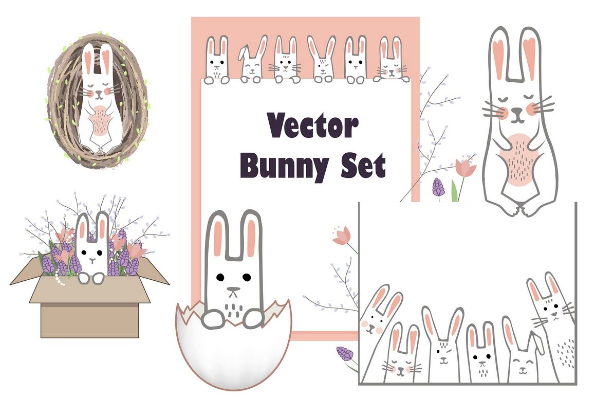 Vector Bunny Collection example image 1
