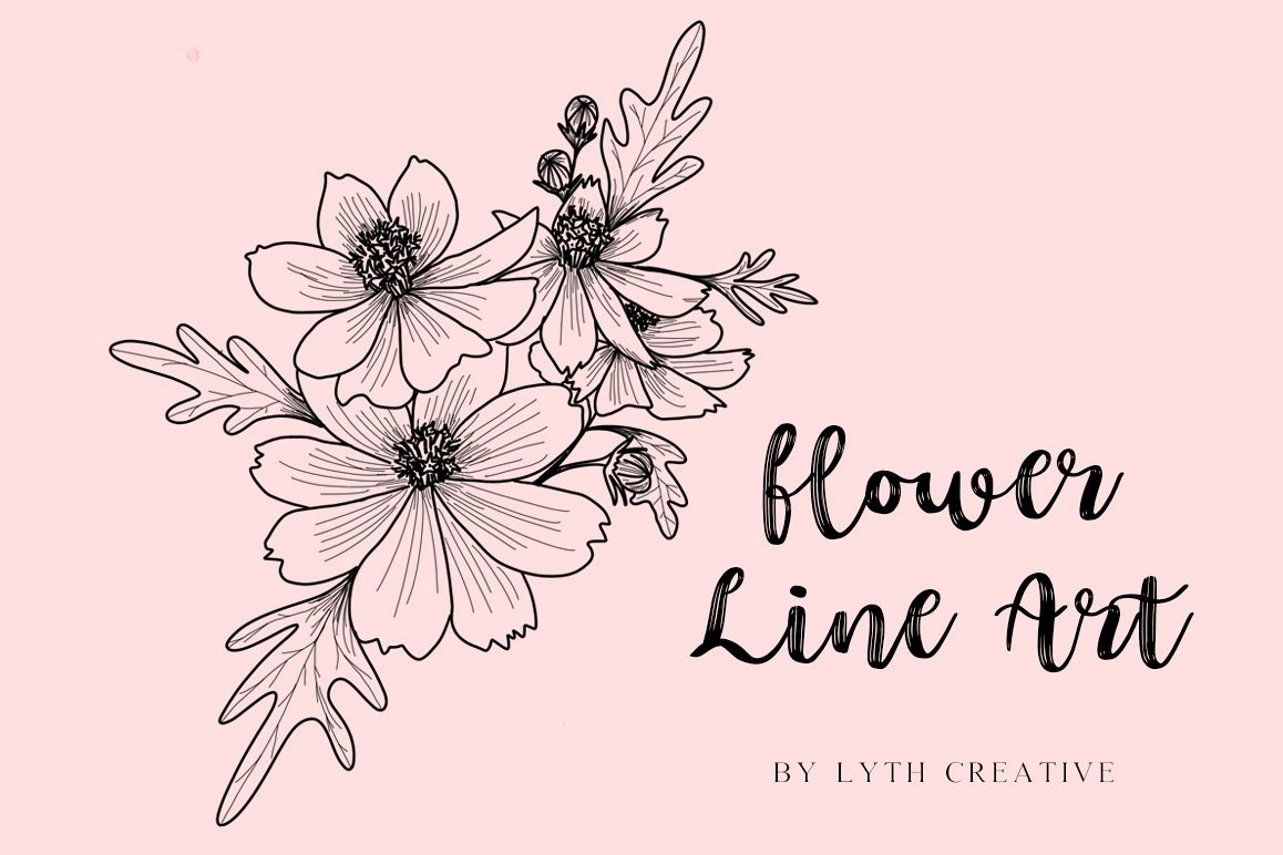 Flower Line Art example image 1