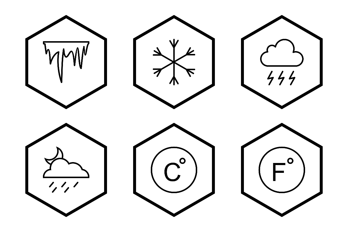 Set Of Weather And Season Icons example image 1