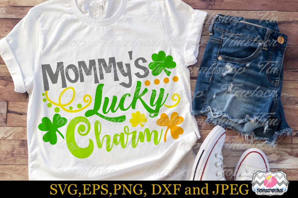 SVG, Dxf, Eps & Png St Patrick's Mommy's Lucky Charm example image 1