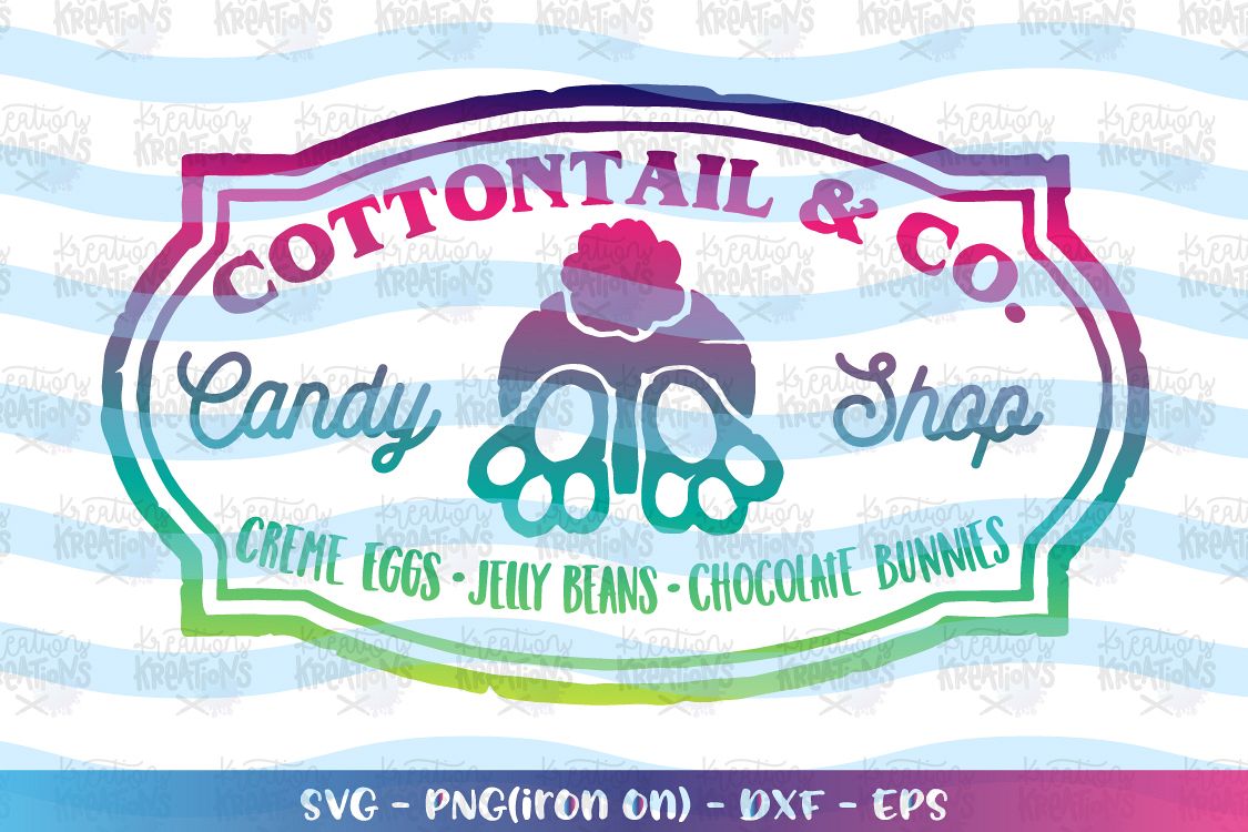 Easter svg Cottontail and Co easter candy shop emblem example image 1