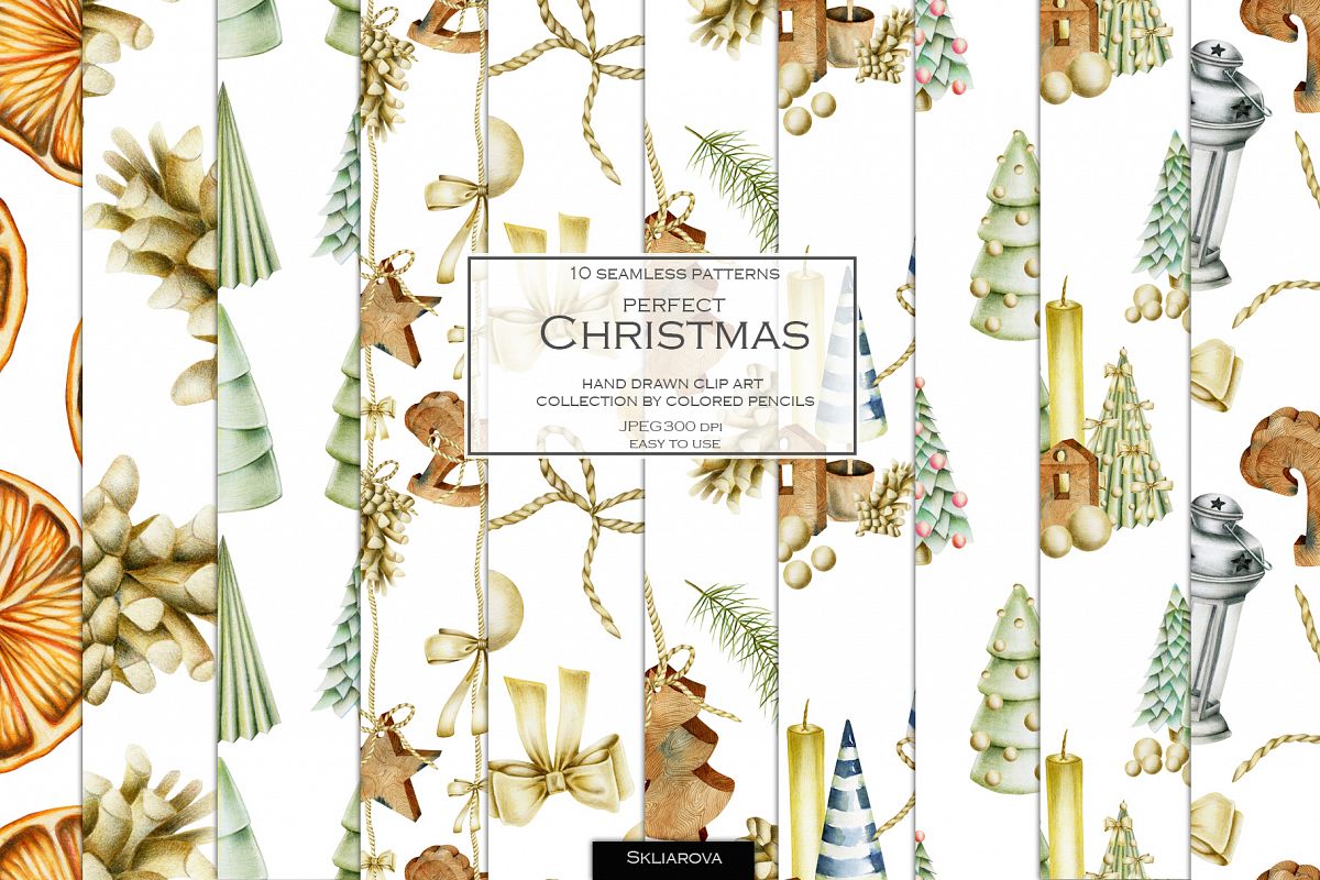 Perfect Christmas. 10 Christmas patterns. example image 1