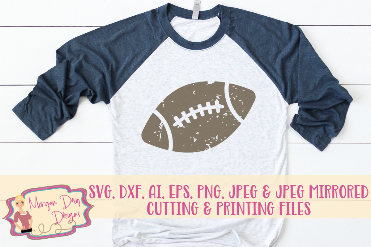 Grunge Football SVG, DXF, Ai, EPS, PNG, JPEG example image 1