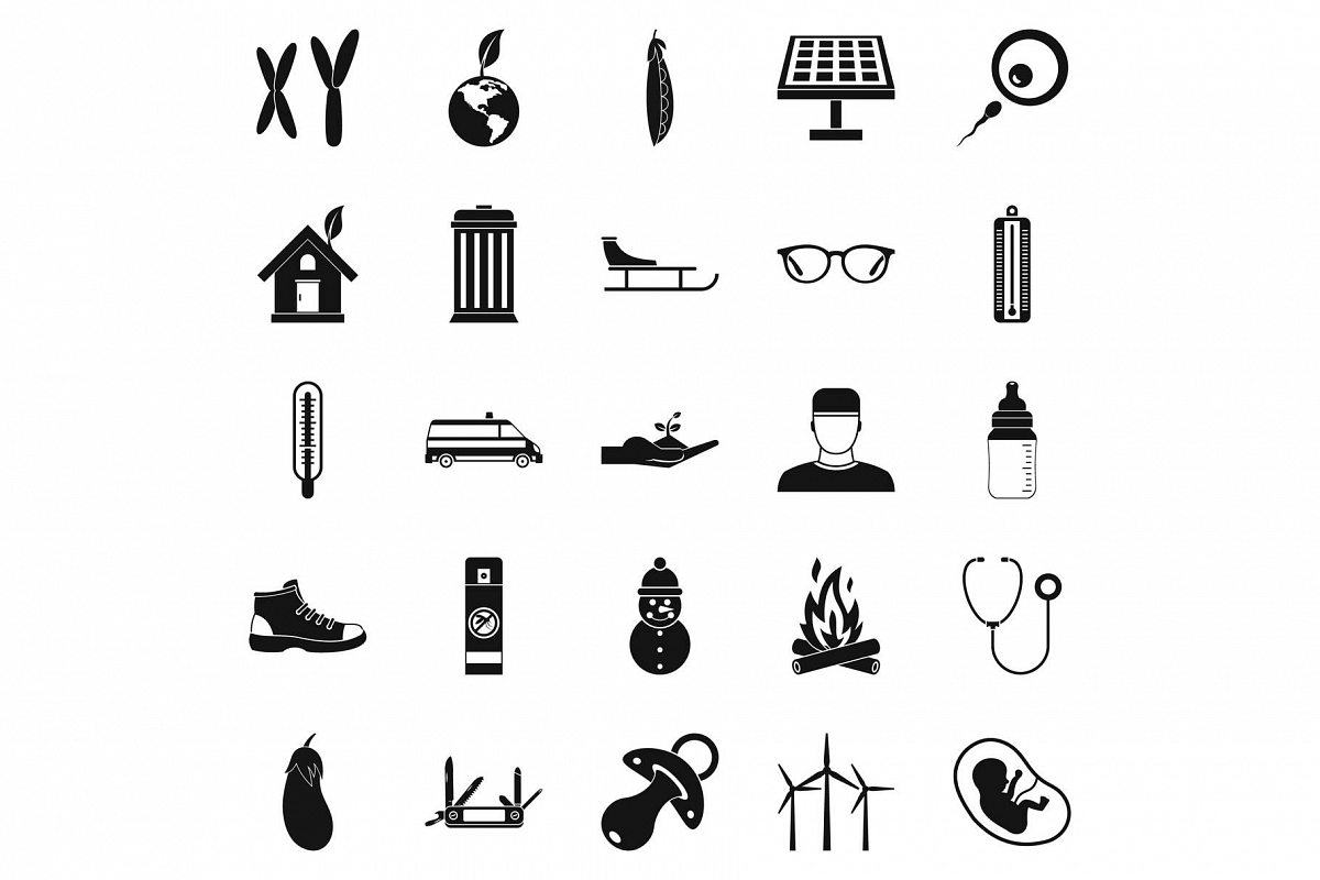 Children camp icons set, simple style example image 1