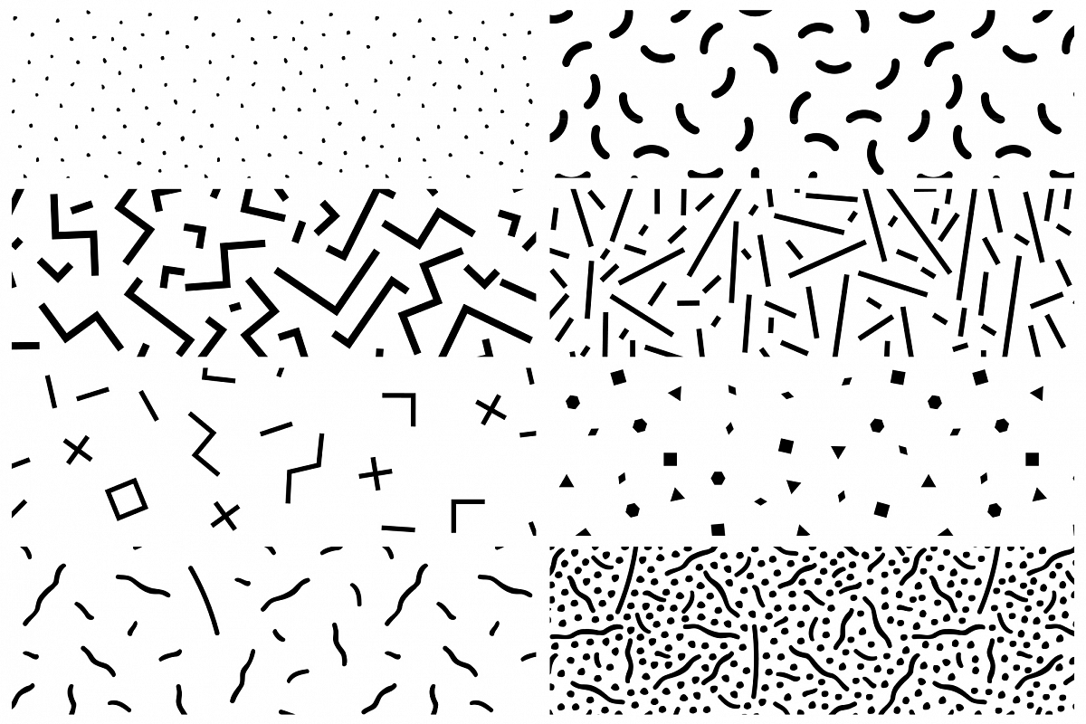 Swatches memphis seamless patterns. example image 1