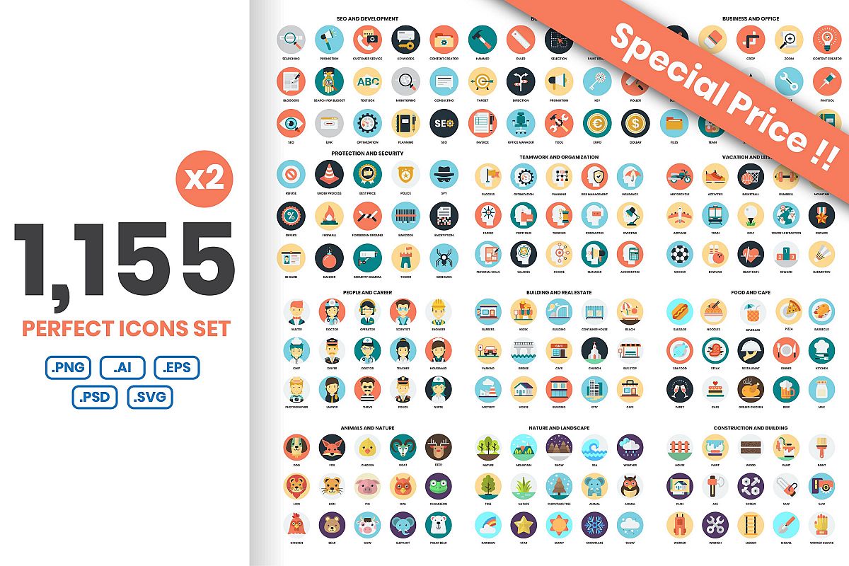 1155 PERFECT ICONS SET example image 1