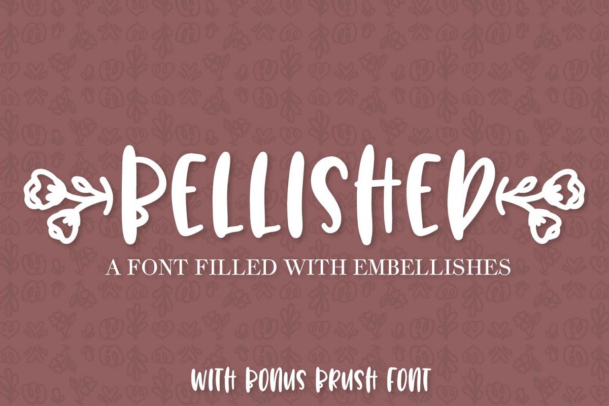 Bellished - Ornament font with bonus brush font! example image 1
