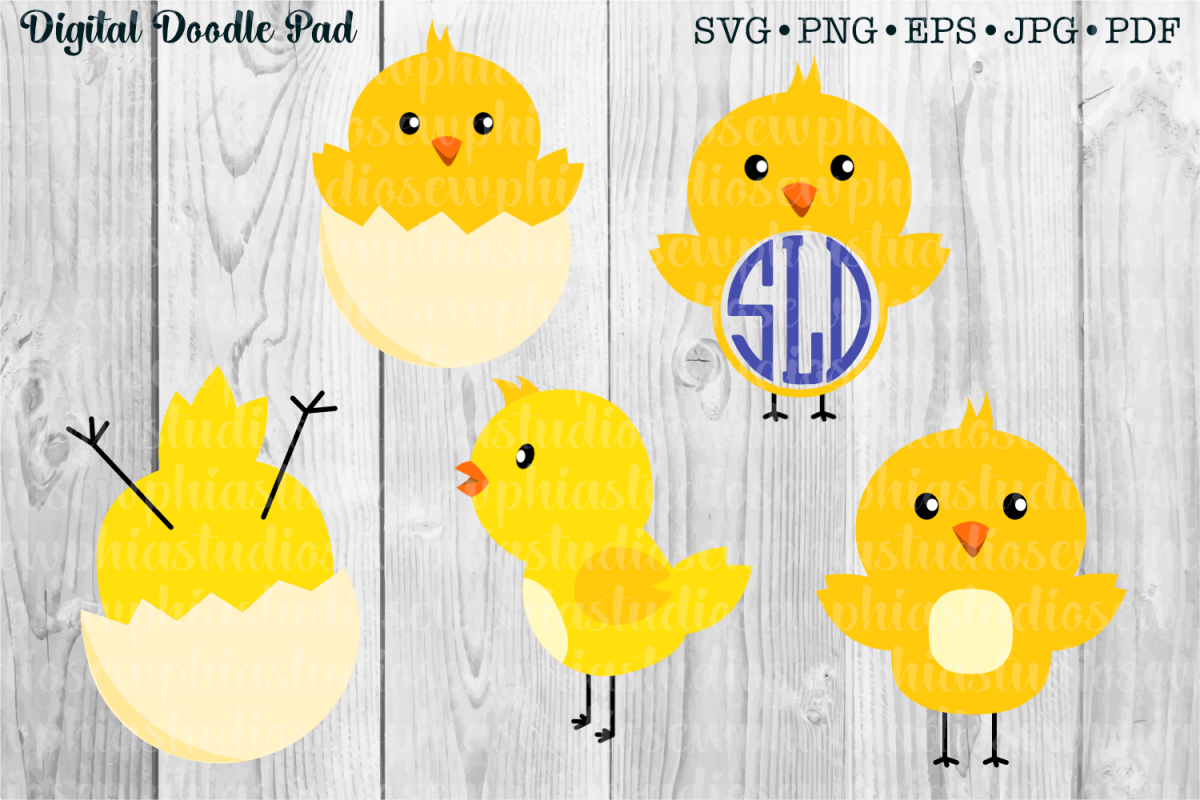 Spring Chicks Set by Digital Doodle Pad example image 1