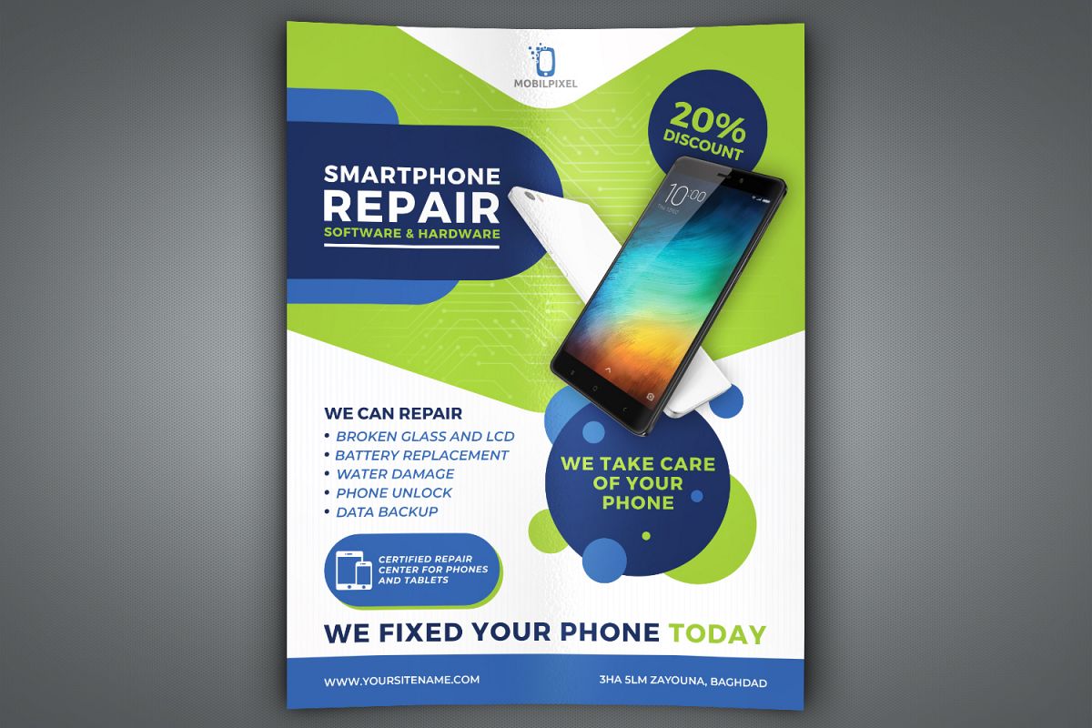 Smartphone Repair Service Flyer Template example image 1