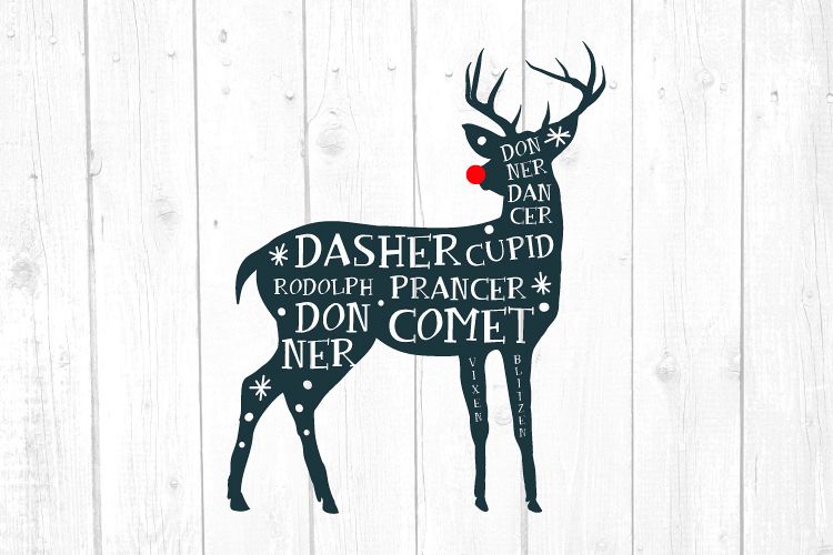Reindeer Names Svg, Deer Svg, Christmas, Christmas Svg example image 1