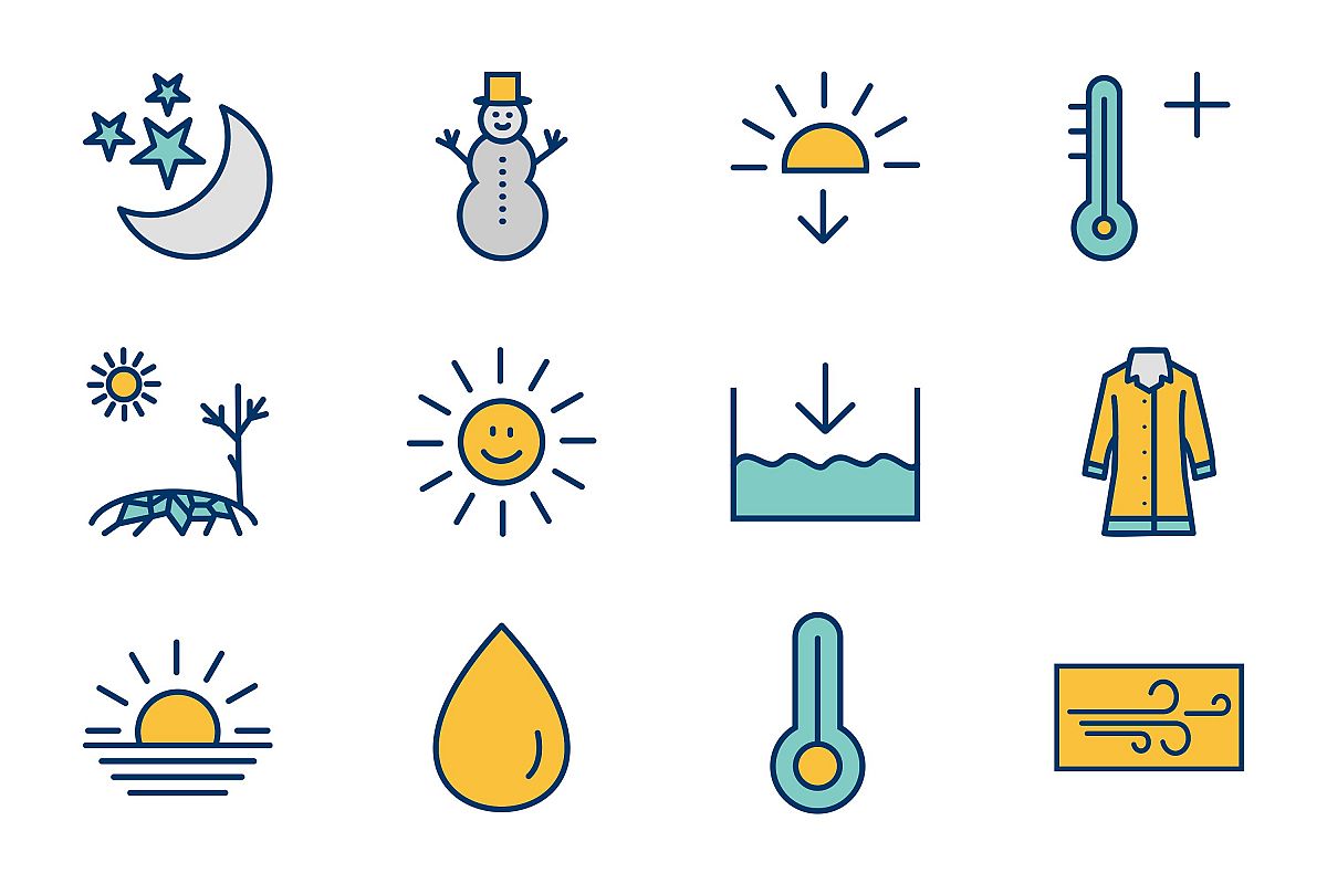 Set Of Weather And Season Icons example image 1