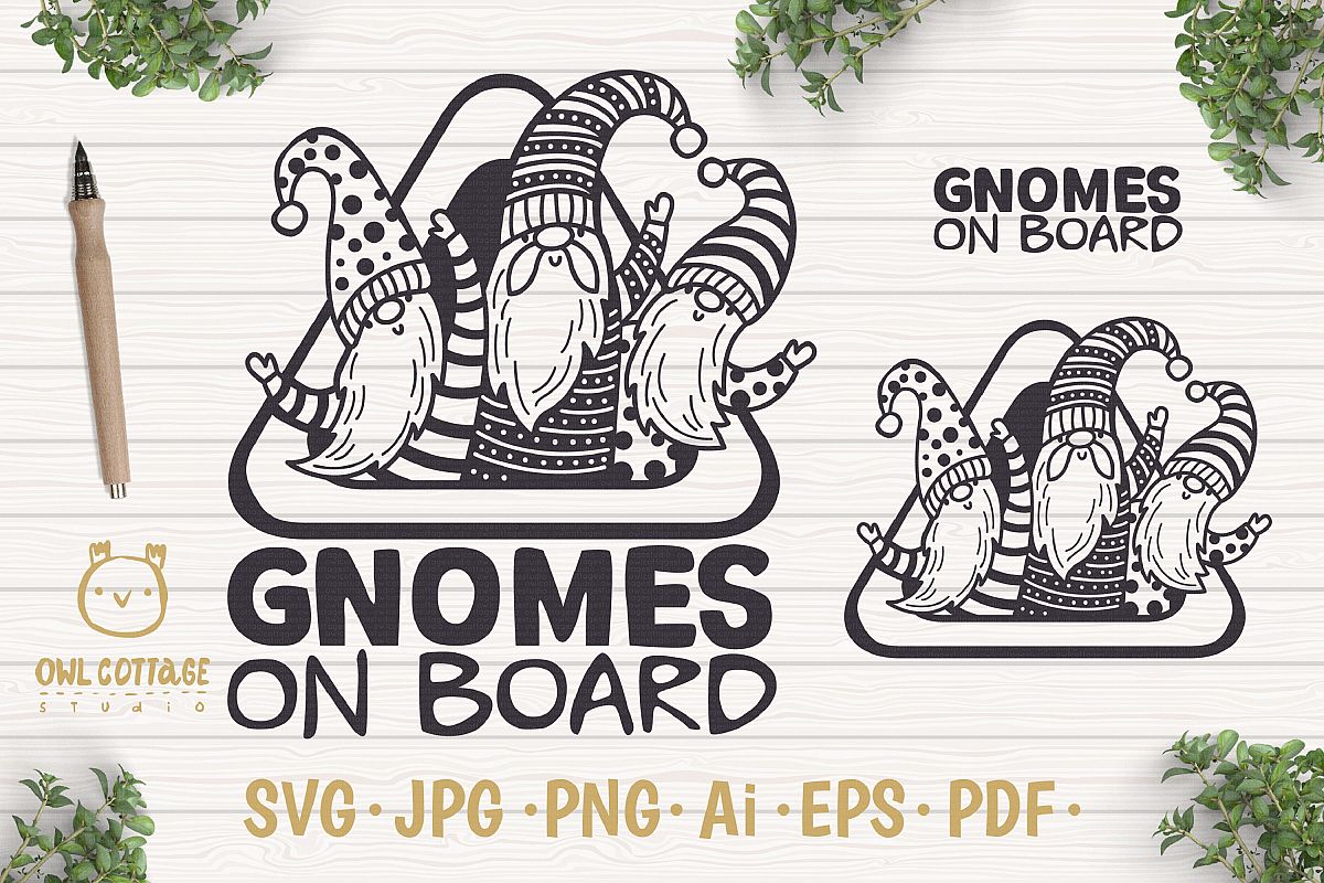 Download Gnomes on Board SVG, Gnomes Car Decal, Tomte