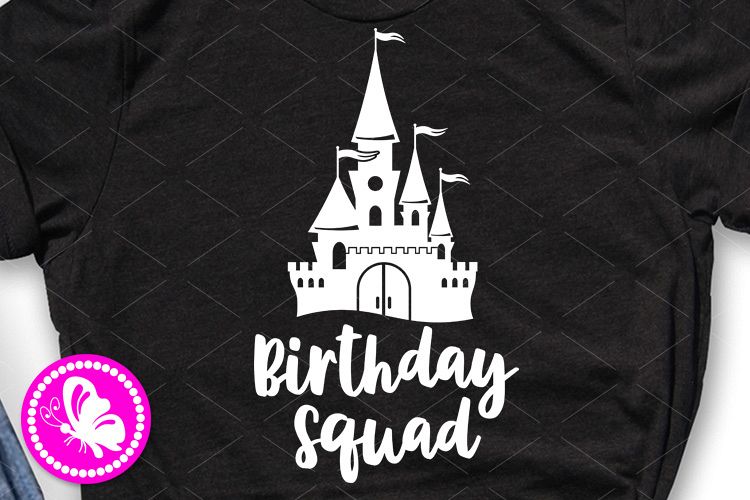 Birthday squad svg Castle palace clip art Cricut Silhouette example image 1
