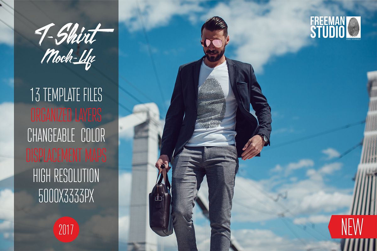 Men's T-Shirt Mock-Up Vol.1 2017 example image 1