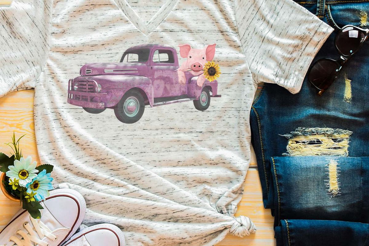Pig Truck Sublimation Digital Download example image 1