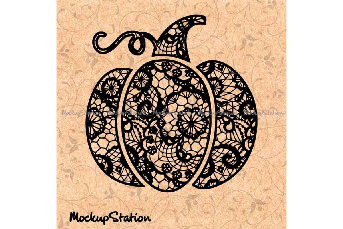 Swirly Pumpkin Floral Lace Mandala Halloween Decor svg