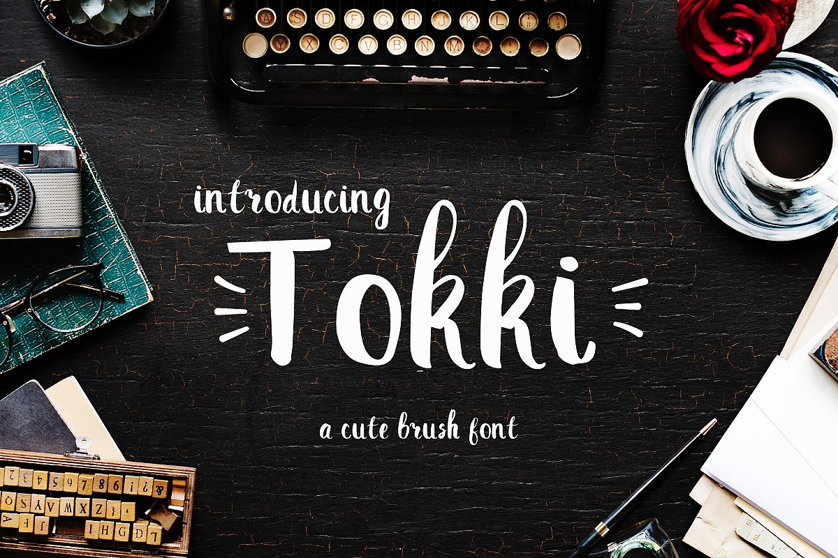 TOKKI Cute brush font example image 1