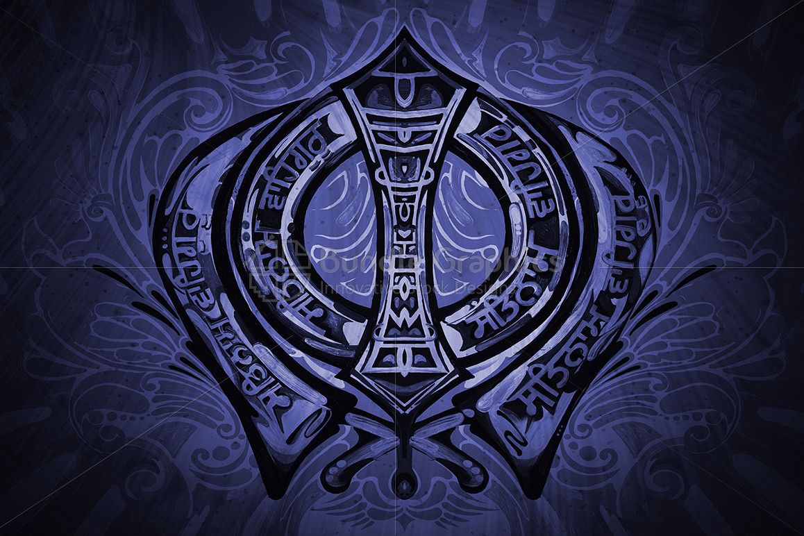 Khanda Sahib - Abstract Painting of Sikh symbol example image 1