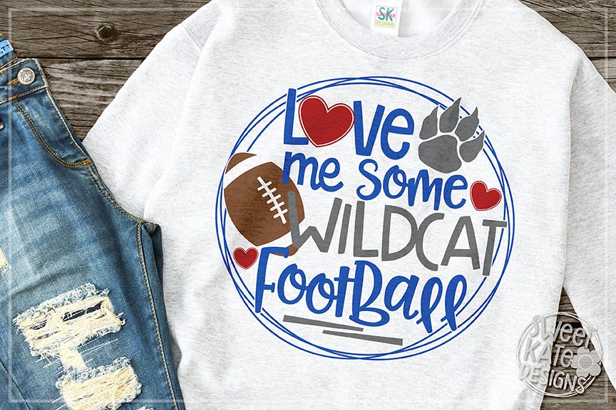 Love Me Some Wildcat Football SVG DXF EPS PNG JPG example image 1
