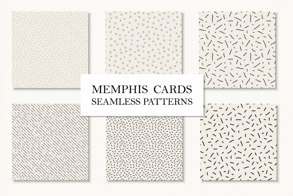 Seamless patterns in memphis style example image 1