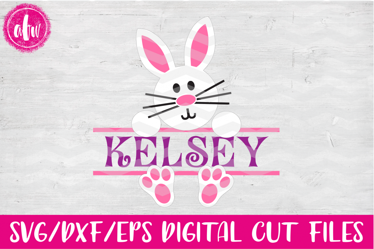 Split Bunny - SVG, DXF, EPS Cut File example image 1