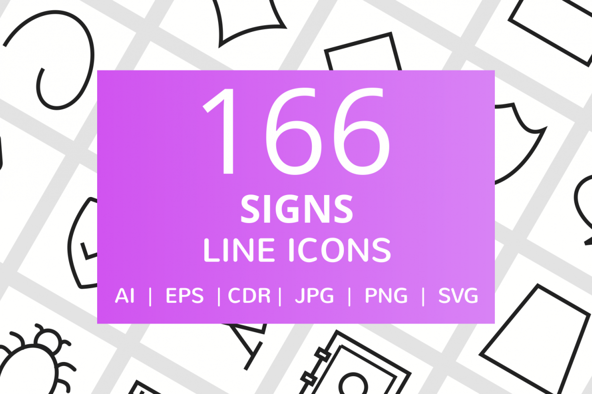 166 Sign Line Icons example image 1