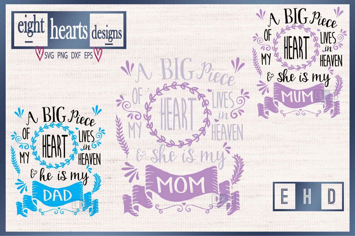 A Big Piece of My Heart Lives In Heaven SVG EPS DXF PNG File