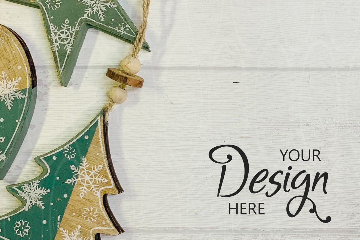 Styled Desk On White Shabby Wood Mockup Product Photography example image 1