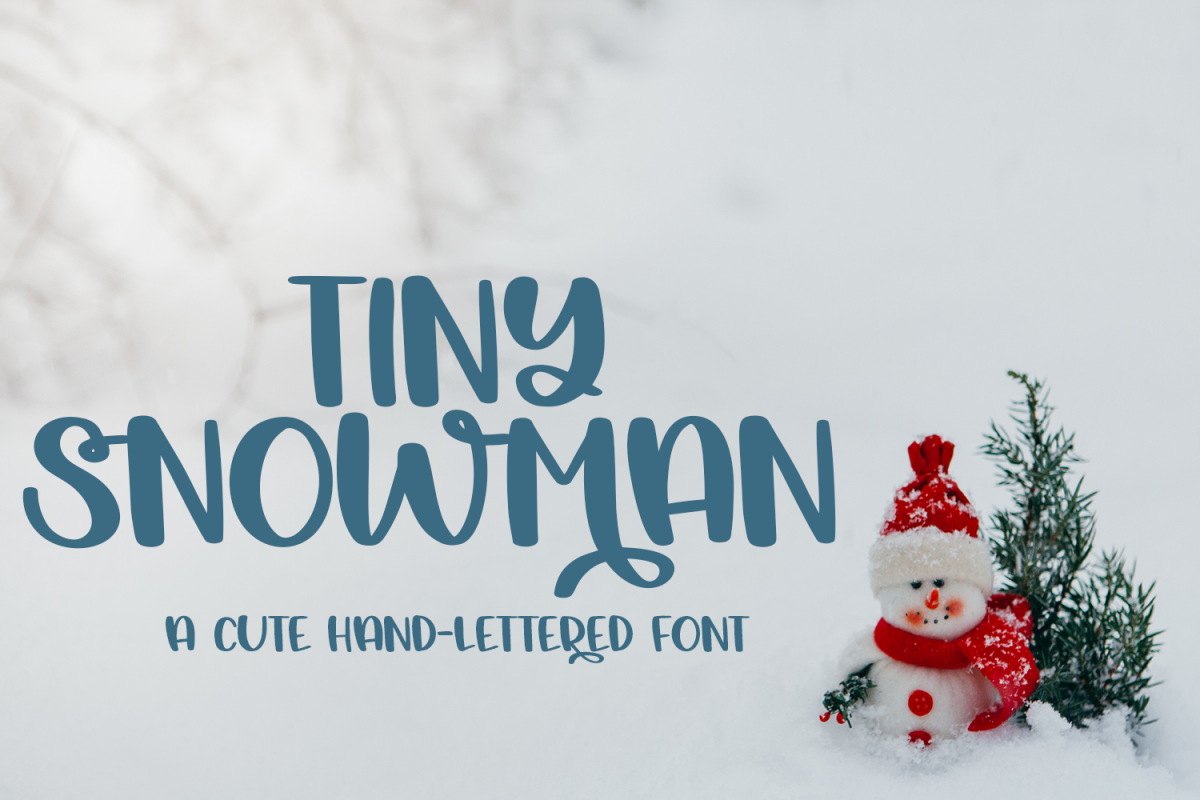 Tiny Snowman - A Cute Hand-Lettered Font example image 1