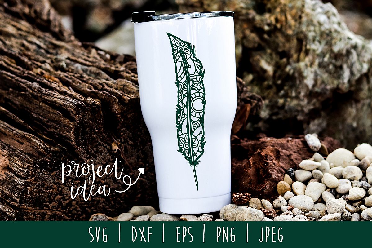 Zentangle Feather SVG, DXF, EPS, PNG JPEG example image 1